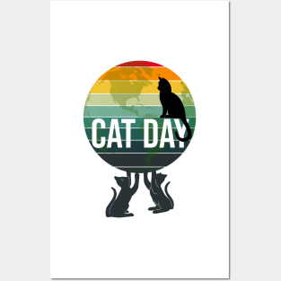 International Cat Day Retro Posters and Art